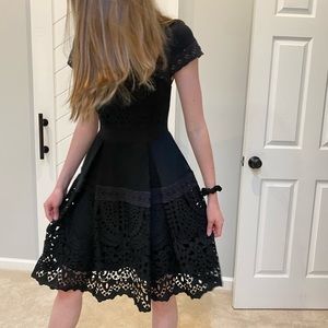 Ted Baker black work dress size 4 fine lace detail